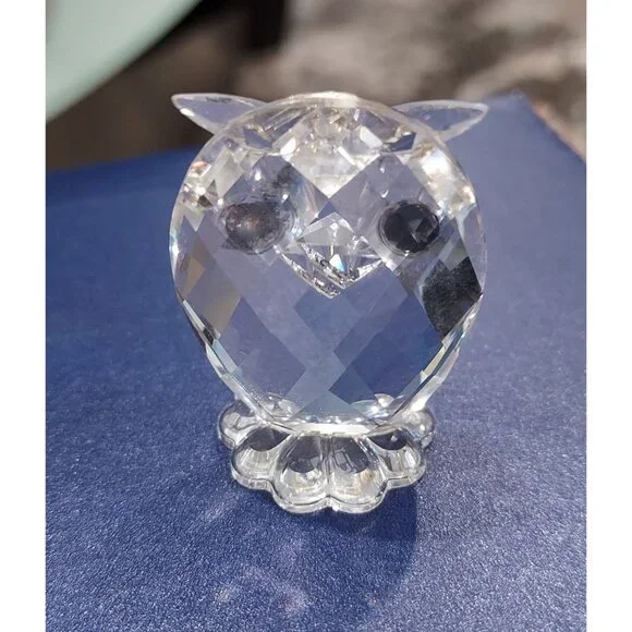 Swarovski Crystal Owls Retired Woodland Large 2" Small 1.5" Jewel Eyes Set Of 2 - Picture 14 of 15